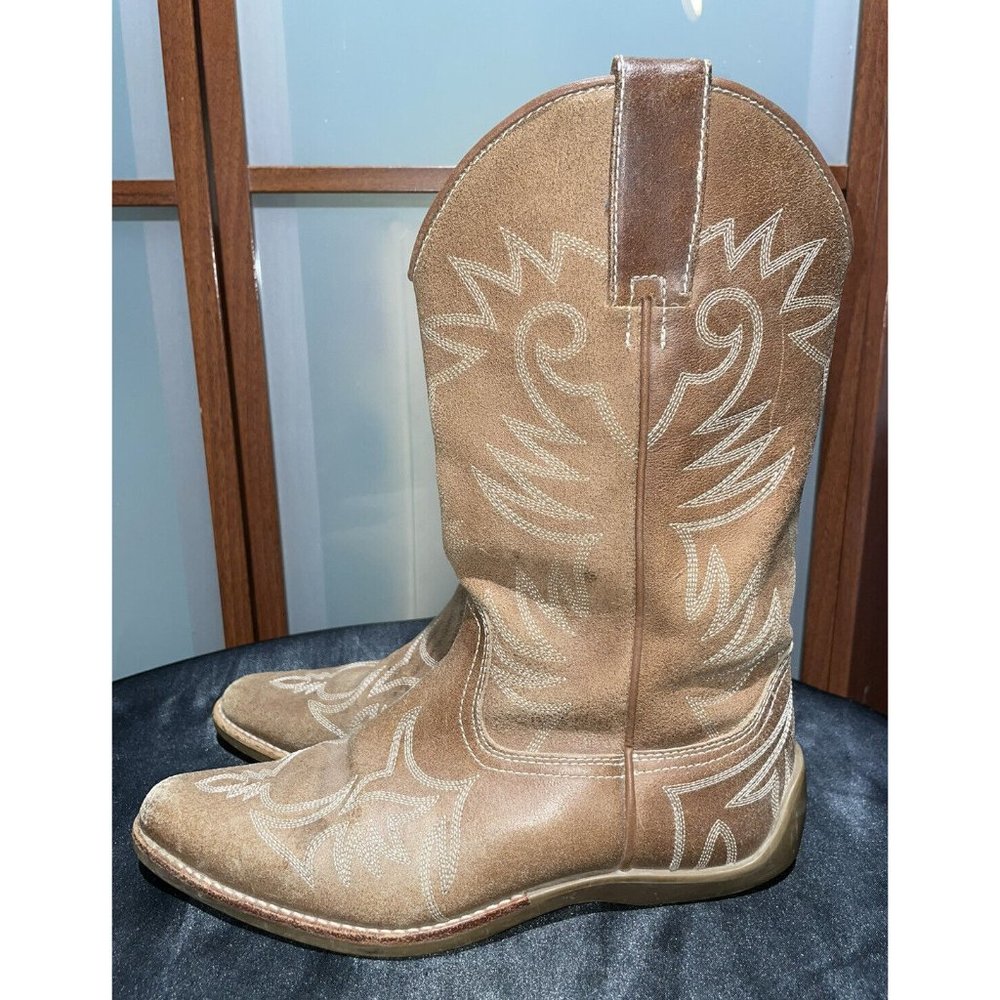 Roper Womens Brown Leather Oil Slip Resistant Rubber Sole Cowboy Boots Size 7.5 - Picture 2 of 11